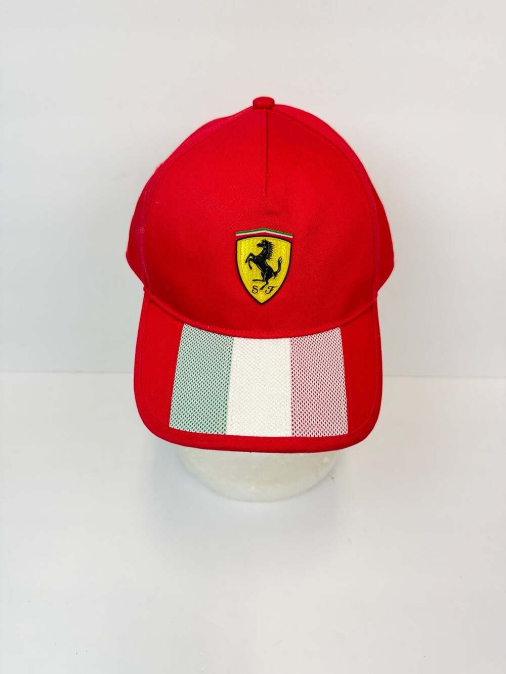 Scuderia Ferrari Red Baseball Cap Hat with Italian Flag Brim Detail One Size